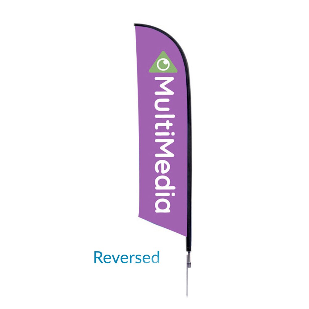 7 ft. X-Small Falcon® Flag Spike Base Single-Sided — Single Sided Reverse Graphic Package / Spike Base